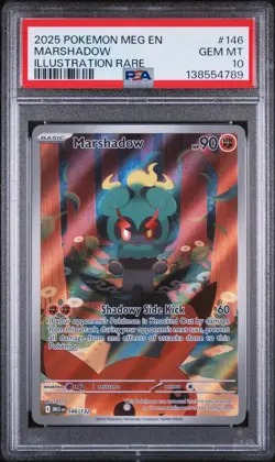 2025 POKEMON MEG EN-MEGA EVOLUTION ILLUSTRATION RARE #146 MARSHADOW PSA 10 - Image 1