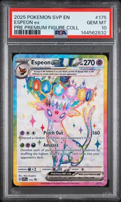 2025 POKEMON PRISMATIC EVOLUTIONS PREMIUM FIGURE COLLECTION ESPEON EX PSA 10 - Image 1