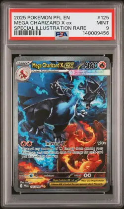 2025 POKEMON PHANTASMAL FLAMES SPECIAL ILLUSTRATION MEGA CHARIZARD X EX PSA 9 - Image 1