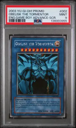 2003 YU-GI-OH! PROMO GAME BOY ADVANCE-SECRET OBELISK THE TORMENTOR PSA 9 - Image 1