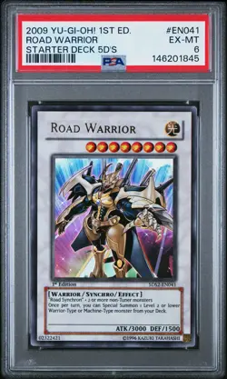 2009 YU-GI-OH! STARTER DECK 5D'S 1ST EDITION #EN041 ROAD WARRIOR PSA 6 - Image 1