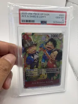 ONE PIECE OP13-007 CARRYING ON HIS WILL ACE & SABO & LUFFY REG & ALT ART PSA 10 - Image 3