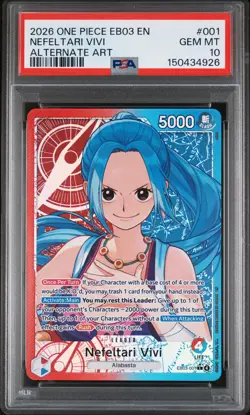 2026 ONE PIECE EB03-EXTRA BOOSTER ONE PIECE HEROINES ED NEFELTARI VIVI PSA 10 - Image 1