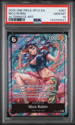 2025 ONE PIECE OP12-LEGACY OF THE MASTER ALTERNATE ART #087 NICO ROBIN PSA 10 - Image 1
