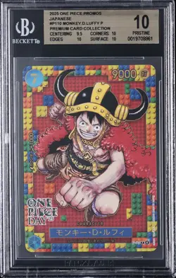 2025 ONE PIECE PROMOS JPN #P110 MONKEY D. LUFFY BGS 10 - Image 1