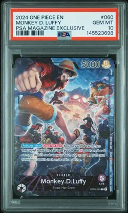 2024 ONE PIECE PROMOS PSA MAGAZINE EXCLUSIVE #060 MONKEY D. LUFFY PSA 10 - Image 1