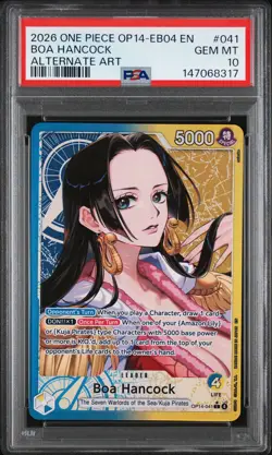 2026 ONE PIECE OP14-EB04-THE AZURE SEA'S SEVEN ALTERNATE ART BOA HANCOCK PSA 10 - Image 1