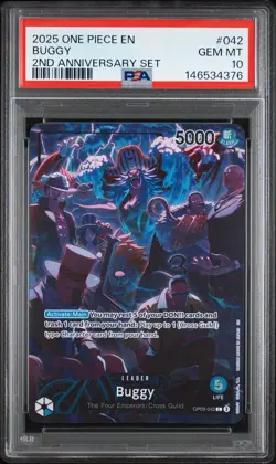 2025 ONE PIECE ENGLISH VERSION 2ND ANV SET #042 BUGGY PSA 10 - Image 1