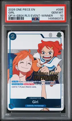 2026 ONE PIECE PROMOS THE AZURE SEA'S SEVEN RELEASE EVENT-WINNER GIRL PSA 10 - Image 1