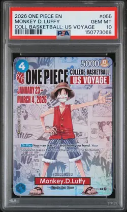 2026 ONE PIECE PROMOS ONE PIECE COLLEGE BK: US VOYAGE MONKEY D. LUFFY PSA 10 - Image 1
