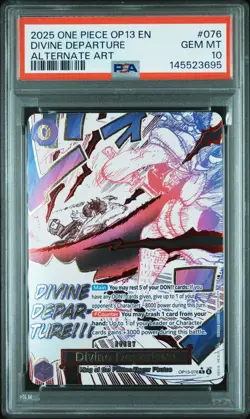 2025 ONE PIECE OP13-CARRYING ON HIS WILL ALTERNATE ART DIVINE DEPARTURE PSA 10 - Image 1
