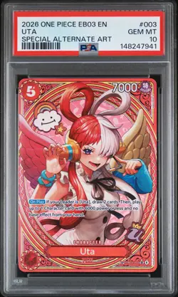 2026 ONE PIECE EB03-EXTRA BOOSTER -ONE PIECE HEROINES ED- #003 UTA PSA 10 - Image 1