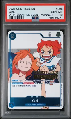 2026 ONE PIECE PROMOS THE AZURE SEA'S SEVEN RELEASE EVENT-WINNER GIRL PSA 10 - Image 1