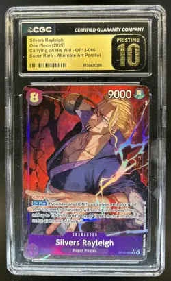 2025 One Piece Carrying On His Will Silvers Rayleigh Super Rare #OP13-066 CGC 10 - Image 1