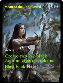 MOAN OF THE UNHALLOWED : MTG altered-art magic card : attractive art - Image 1