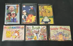 Pokemon Vintage Pocket Monsters Vending Prism Stickers - 5 Card Lot - Image 1