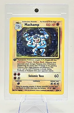 Pokemon TCG Machamp Holo 1st Edition Rare Card Base Set 8/102, Stage 2 - Image 1