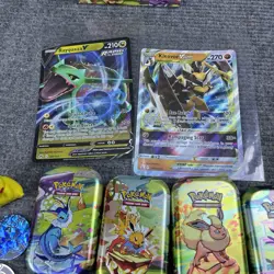 Pokemon Terastal Festival Lot 92 Card Binder Eeveelution Tins Coins Etc - Image 5
