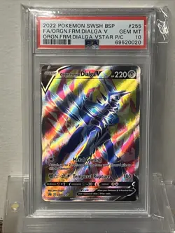 Origin Forme Dialga V SWSH255 SWSH: Sword & Shield Promo Cards Holo PSA 10 - Image 1