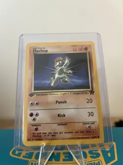 MACHOP FIRST EDITION # 59/82 NON HOLO POKEMON CARD - Image 1