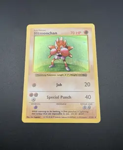 Pokemon TCG 1999 Hitmonchan Base Set Shadowless Holo Rare Card #7/102 - Image 4