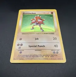 Pokemon TCG 1999 Hitmonchan Base Set Shadowless Holo Rare Card #7/102 - Image 5