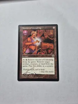 UNPLAYED SIGNED NM Amulet of Unmaking Mirage Magic MTG KAJA FOGLIO EDH CUBE VTG - Image 1