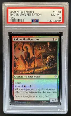 2025 Magic MTG Marvel's Spider-Man Spider Manifestation Foil #0148 PSA 8 - Image 1