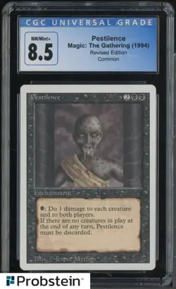 1994 MTG Magic The Gathering Revised Edition Pestilence CGC 8.5 NM-MT+ - Image 1