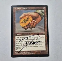 UNPLAYED SIGNED NM MTG MAGIC Amber Prison DONATO GIANCOLA EDH CUBE VTG Mirage - Image 1