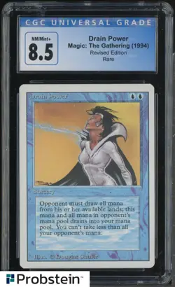 1994 MTG Magic The Gathering Revised Edition Drain Power CGC 8.5 NM-MT+ - Image 1