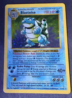 Blastoise 2/102 1999 Shadowless Holo Rare Base Set Pokemon Lp Front/mp Back - Image 1