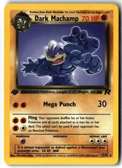 Dark Machamp ⭐ 27/82 1st Edition Rare Team Rocket 2000 Pokemon NM/LP - Image 1