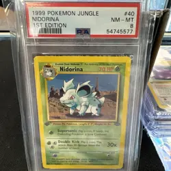 1999 POKEMON JUNGLE 1ST ED #40 NIDORINA PSA 8 - Image 1