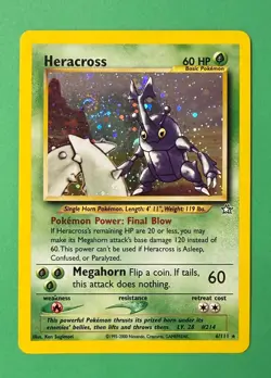 *HEAVY PLAY* 2000 POKEMON TCG NEO GENESIS HERACROSS 6/111 HOLO SWIRL - Image 1