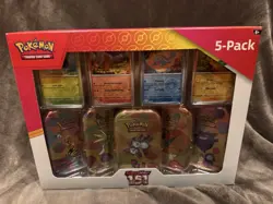 Pokemon SCARLET & VIOLET 151 (5 Pack) Booster Mini Tins w/4 Promo Costco Sealed - Image 1