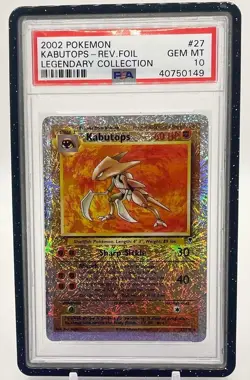 2002 Pokemon KABUTOPS Reverse Foil Legendary Collection #27 PSA 10 GEM MT RARE! - Image 1