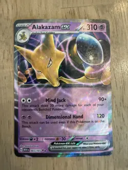 Alakazam Ex 65/165 Scarlet & Violet 151 Cosmic Holo Rare Pokemon TCG NM+ MINT - Image 3