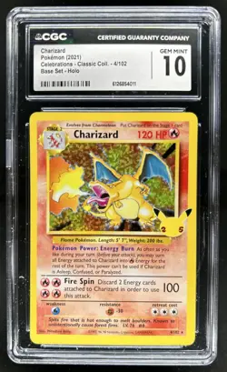 2021 Pokemon SWSH Celebrations Charizard Classic Collection #4/102 CGC 10 - Image 1