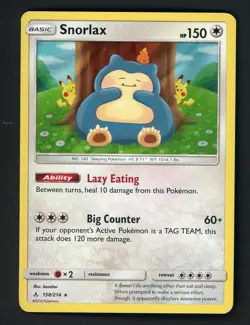 2019 Pokemon Sun & Moon Unbroken Bonds #158 Snorlax Holo - Image 1