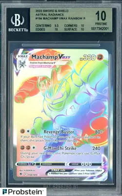 2024 Pokemon Sword & Shield Astral Radiance #194 Machamp V-Max Rainbow R BGS 10 - Image 1