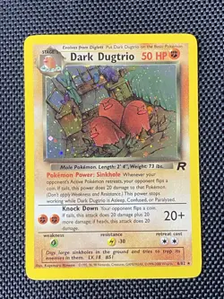 Pokemon Dark Dugtrio 6/82 Team Rocket Holo Rare Unlimited 2000 50 HP LP/NM - Image 1