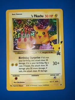 ______'s Pikachu Birthday - 24/53 - Holo Rare NM, English Pokemon Celebrations - Image 1