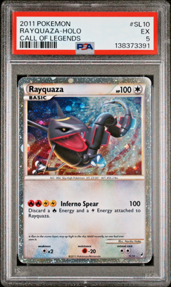 PSA 5 2011 Pokemon Call of Legends SHINY Rayquaza Holo Foil Rare SL10 - Image 1