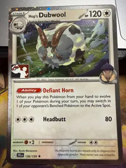 Hop's Dubwool 136/159 Cosmos Holo Pokemon Play! Prize Pack Play Stamp Series 8 - Image 1