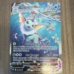 Pokemon Vaporeon VMAX Rapid Strike Full Art Promo Holo SWSH182 SWSH 320 HP - Image 1