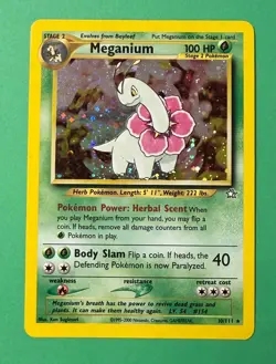 *HEAVY PLAY* 2000 POKEMON TCG NEO GENESIS MEGANIUM 10/111 HOLO - Image 1