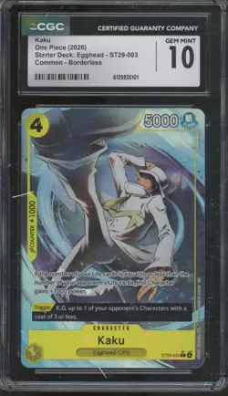 2025 One Piece Starter Deck Egghead Common Borderless Kaku Gem Mint CGC 10 - Image 1