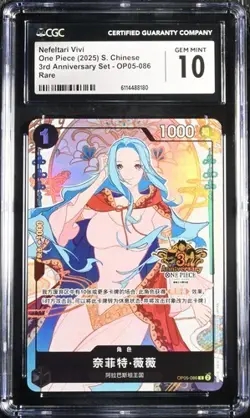 CGC 10 Chinese Nefertari D. Vivi OP05-086 Exclusive 3rd Anniversary ONE PIECE（6) - Image 1