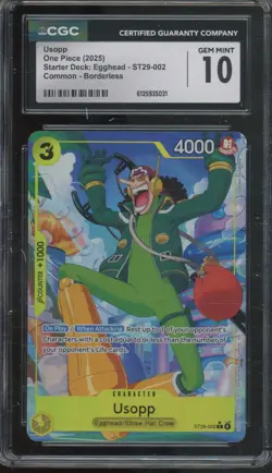 2025 One Piece Starter Deck Egghead Common Borderless Usopp Gem Mint CGC 10 - Image 1